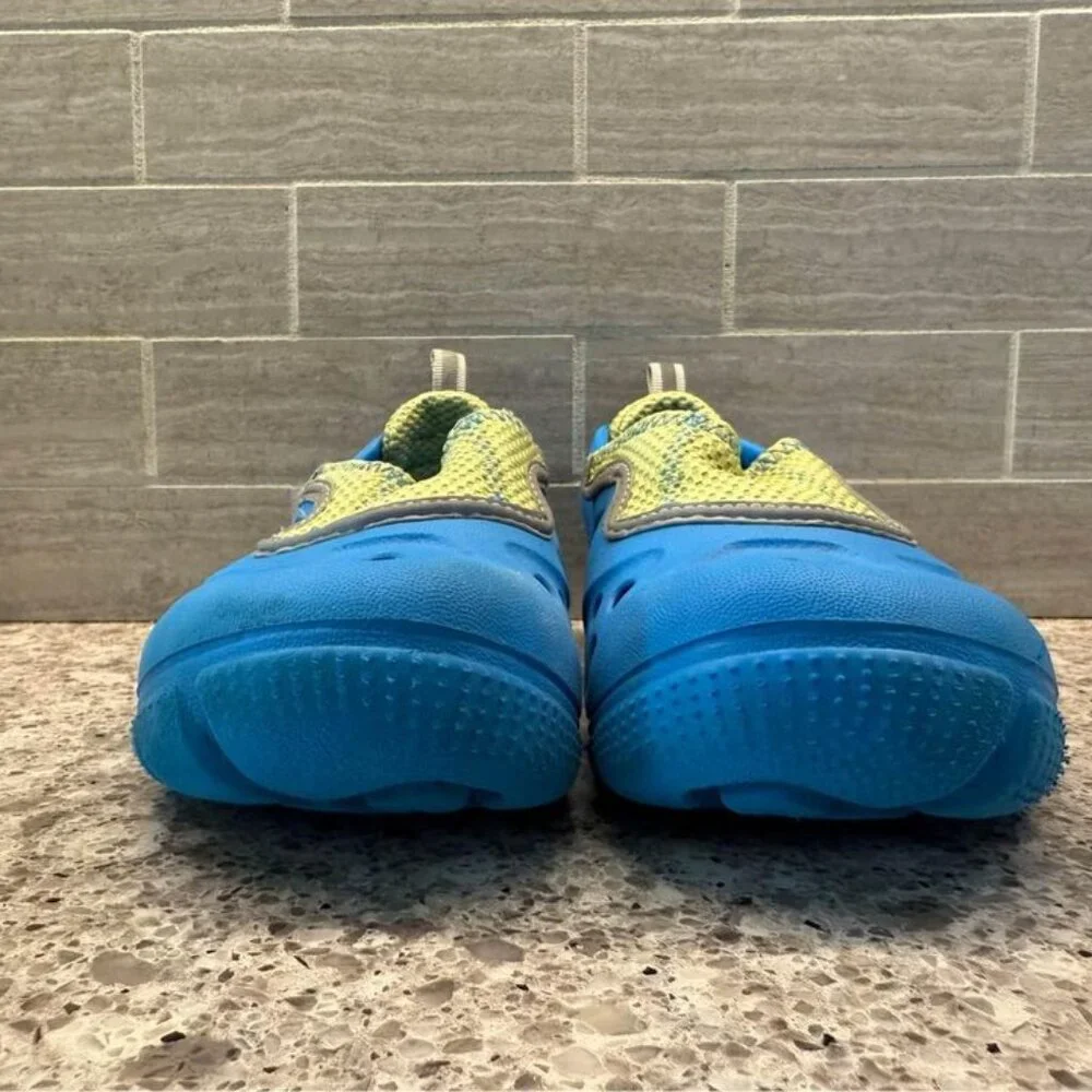 Kids Blue and Yellow‎ Crocs Water Shoes with Mesh-Size J3